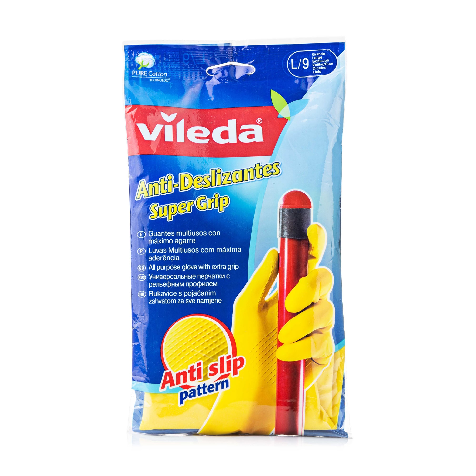 Рукавички Vileda Super Grip, жовті, розмір L, 1 пара
