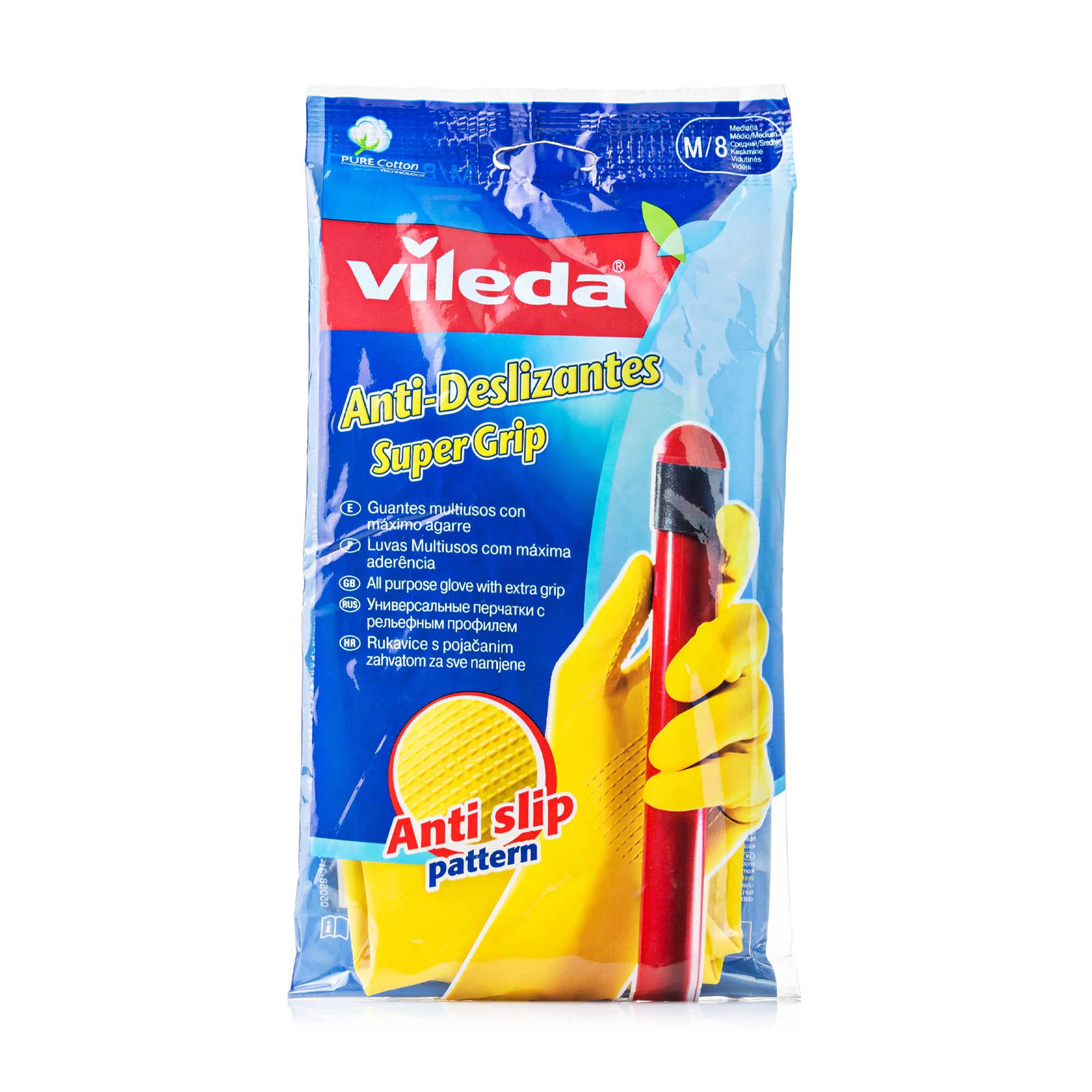 Рукавички Vileda Super Grip, жовті, розмір М, 1 пара